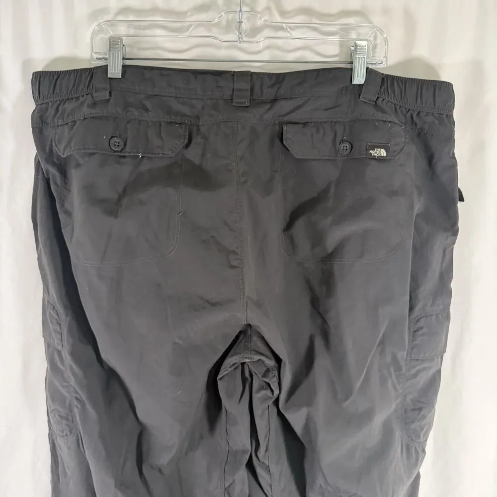 The North Face Cargo Hiking Pants Men's XXL Grey Zip Pockets Lightweight